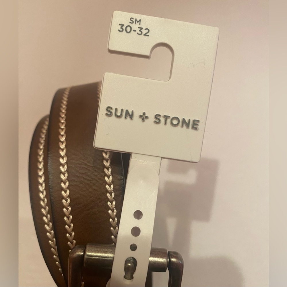 NWT Sun and Stone Men's Brown Belt Size Small 30-32‎